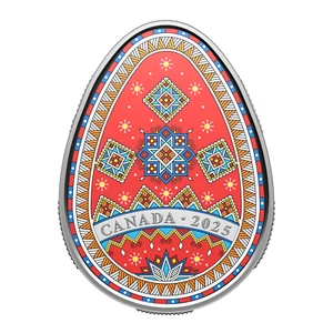 2025 Canada $20 Fine Silver Pysanka Egg - Pure Silver Coin - Picture 1 of 5
