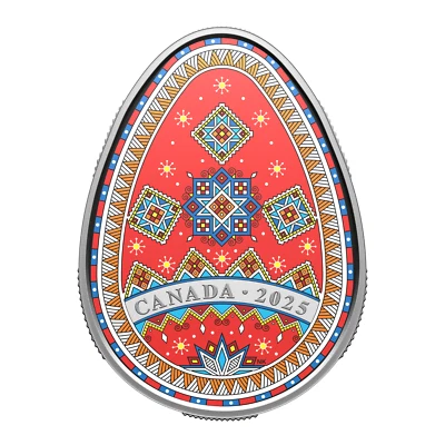 2025 Canada $20 Fine Silver Pysanka Egg - Pure Silver Coin - Image 1 of 4