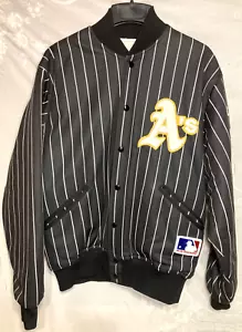 Vintage 80s Felco Jacket Oakland A’s Athletics Nadelstreifen Bomberjacke (USA) L - Bild 1 von 12
