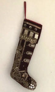 Katherines Collezione Marrone Rosso Natale Calza Vacanze Oro Paillettes Perline - Foto 1 di 17