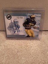 2004 Press Pass Auto Blue Chris Perry Rookie Auto RC Michigan Wolverines 12/50