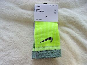NWT Nike Youth everyday socks, 3Y-5Y, like women's 4-6, polyester, yellow & gray
