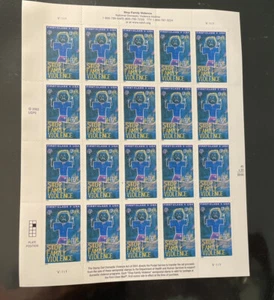 B3 Stop Family Violence .45 Cent Stamp Pane of 20. - Picture 1 of 1