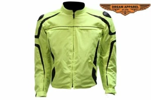 Chaqueta textil verde moto para hombre con rayas reflectantes y múltiples bolsillos - Imagen 1 de 6