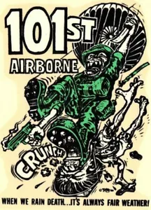 Calcomanía de agua ED ROTH original vintage era de la guerra de Vietnam 101º Ejército aerotransportado de Estados Unidos - Imagen 1 de 2