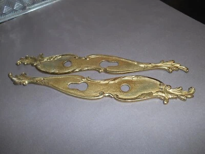 anciennes plaques de propretés  -bronze laiton rocaille n 2 - Photo 1/2