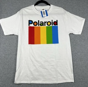 Nueva Camiseta Gráfica Polaroid Blanca Retro Arco Iris Logo Años 80 90 Estilo Unisex M - Imagen 1 de 13