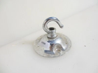 Vintage Chrome Ceiling Light Hook Bracket Rose Old Lantern Hanger Retro Iron 3"W - Image 1 of 4