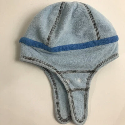 12 - 24 Month Winter Hat blue fleece ear flaps with dog scarf - Image 1 of 4