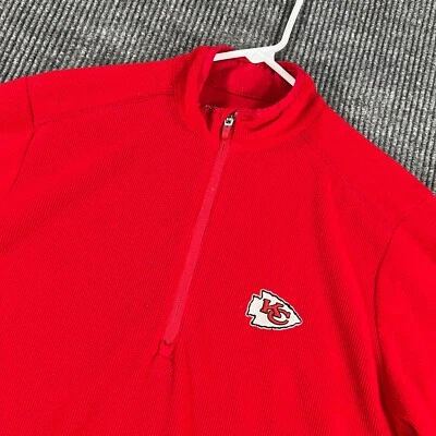 Pullover Kansas City Chiefs para mujer pequeño rojo manga larga 1/4 cremallera cuello falso NFL Foto 1 de 4