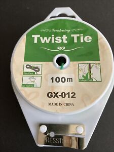 328FT 100M Kitchen Bag Gardening Plant Green Twist Tie Wire Roll With Cutter