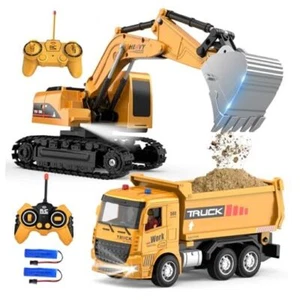 Remote Control Excavator and Dump Truck Toy Set - RC excavator and dump truck - Picture 1 of 8