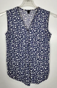 Blusa Top Floral Sin Mangas Ann Taylor Para Mujer Talla XS Azul Púrpura Blanco VN - Imagen 1 de 3