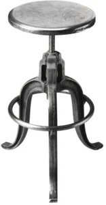 Bar Stool Vintage Industrial Adjustable Metalworks Distressed Gray Iron St - Picture 1 of 1