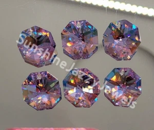 6pc Swarovski Crystal Violet AB 14mm 2-Hole Octagon 8116 Pendant; RARE!! - Picture 1 of 1