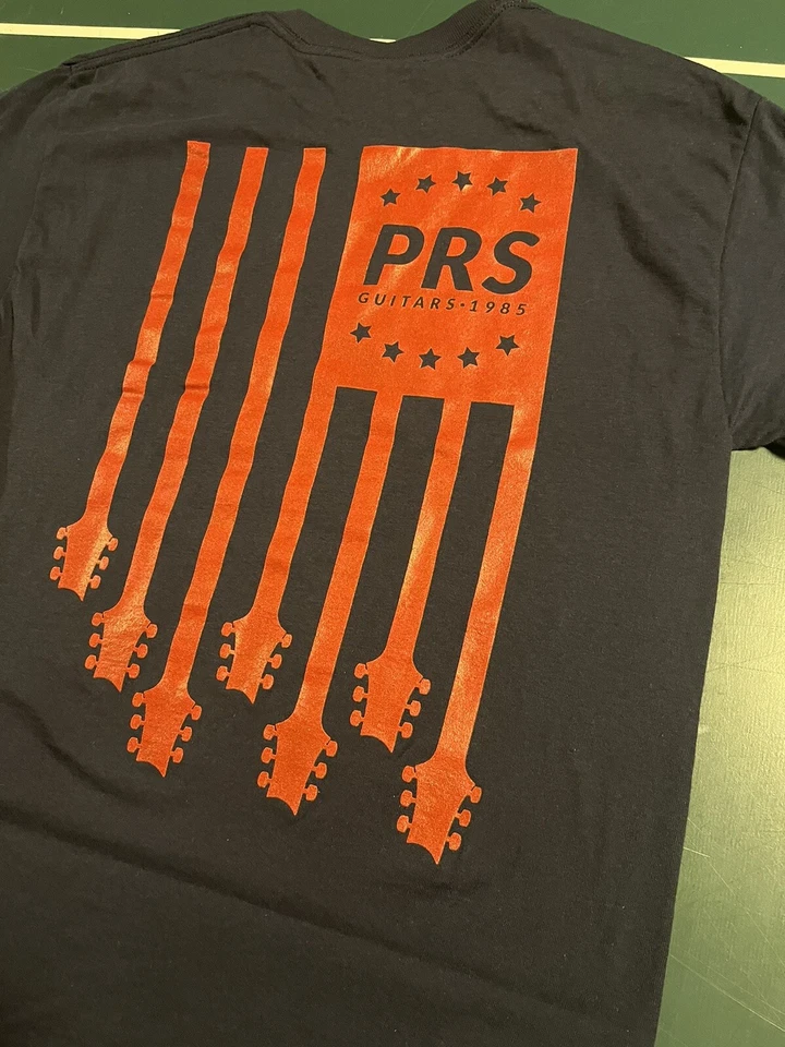 Camiseta Para Hombre Paul Reed Smith Guitarras MEDIANA Rojo Azul Estrellas Rayas Música Foto 1 de 4