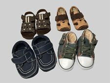 Infant Baby Boy Shoes Lot Set Of  4 Size 1  Shoes Strap Sandals Lace Up