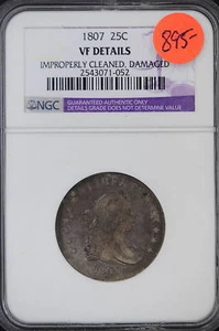 1807  NGC  VF Details  Draped Bust Quarter - Picture 1 of 5