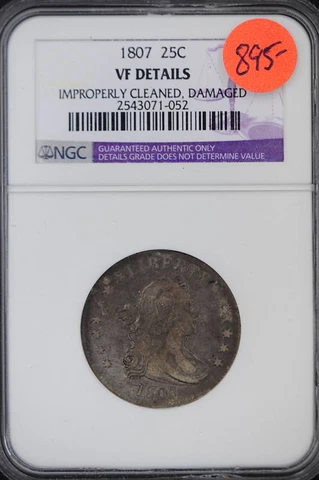 1807  NGC  VF Details  Draped Bust Quarter Cover