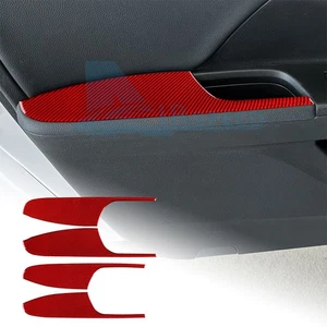 Door Handle Panel Cover Sticker For Honda Accord Sedan 13-2017 Red Carbon Fiber - Picture 1 of 8
