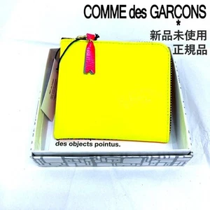 Comme des Garcons Wallet Leather Coin Case Blue Unisex Yellow Orange - Picture 1 of 6