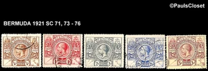 BERMUDA 1921 SC 71, 73-76 KING GEORGE V USED F/VF - Picture 1 of 2