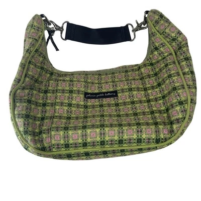 Petunia Pickle Bottom Diaper Bag Green Pink Touring Hobo Tote With Changing Pad! - Image 1 of 4