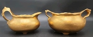 Vintage Stouffer Studio Flower Gold Encrusted Cream & Sugar Bowl Bavaria - Picture 1 of 19