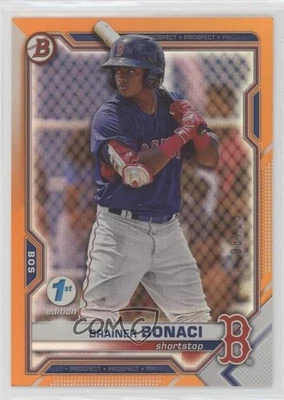 2021 Bowman Draft 1st Edition Orange Foil /25 Brainer Bonaci #BD-54 - Image 1 of 2
