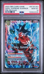 Son Goku Supreme Warrior Pre-Release FOIL Dragon Ball Super Card PSA 10 - Picture 1 of 2