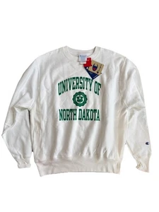 NUEVO CON ETIQUETAS University Of North Dakota Champion Sudadera Tejido Inverso Crew Para Hombres M - Imagen 1 de 3