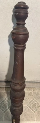 Vtg Turned WOOD 37” Tall Newel Bed POST Column ARCHITECTURAL SALVAGE Baluster - Image 1 of 4