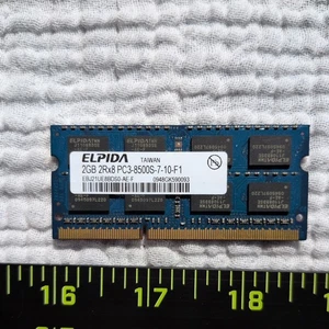 Elpida 2GB 2RX8 PC3-8500S-7-10-F1 Laptop Memory Lenovo IBM FRU 43R1969 - Picture 1 of 2