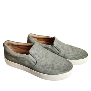 SCARPE/SNEAKERS FRYE donna LENA slip on foderate in pelle verde stampa leopardata taglia 6M - Foto 1 di 11