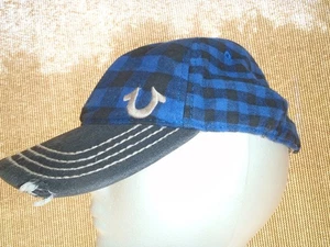 Gorra True Religion Azul Franela Distresses Gorra a Cuadros Unisex Talla Única - Imagen 1 de 9
