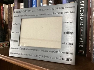 Metal Picture Frame with Etched Phrases for Grandparents. Fits 4x6 Photo - Picture 1 of 2
