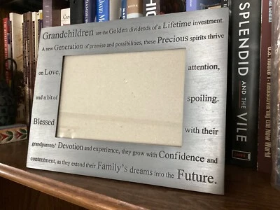 Metal Picture Frame with Etched Phrases for Grandparents. Fits 4x6 Photo - Image 1 of 2