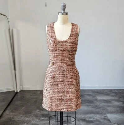 Vestido Vaina Walter Baker Tweed Rojo 2 Otoño Preppy París Vacaciones Informal Francés Foto 1 de 4