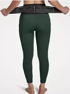Tommie Copper Adjustable Back Support Ankle Length Leggings Olive Size L New - Picture 1 of 3