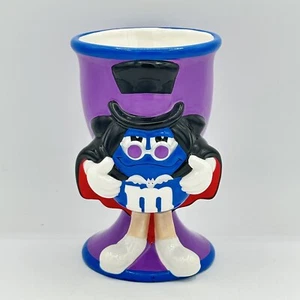 Galerie M&M's Ceramic Halloween Purple Blue Goblet 3D Blue Vampire M&M Halloween - Picture 1 of 12