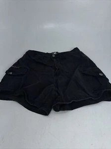 Squeeze Shorts Girls Sz 11/12 Youth Black Denim Shorts Cargo Pocket - Picture 1 of 11