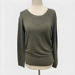 NWT Monrow Long Sleeve Lightweight General Green Sweatshirt Size X-Small - Picture 1 of 11