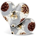 2 x Heart Stickers 10 cm - Art Deco Bumble Bee Autumn  #2140