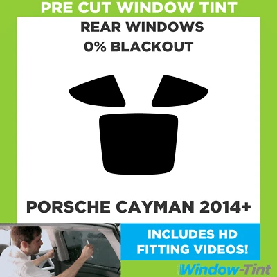 Película opaca 0 % tinte ventana ventana precortada trasera para Porsche Cayman 2014+ Foto 1 de 4