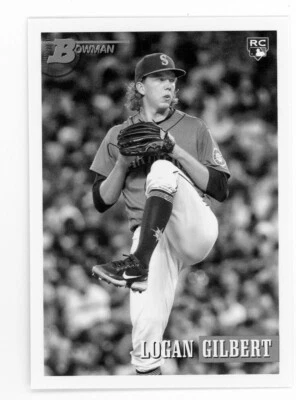 2021 Bowman Heritage Black & White Logan Gilbert #8 Rookie RC - Image 1 of 2