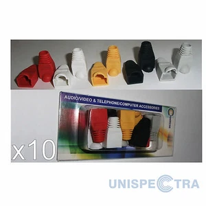 10 x Botas Multicolores para Conector de Enchufe RJ45 CAT5E, CAT6 Cable de Datos de Parche LAN - Imagen 1 de 1