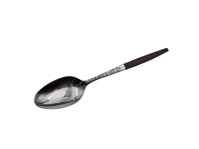 Cuchara sopera Oval Place INR2 de Interpur imitación madera mediados de siglo cubiertos de acero inoxidable Foto 1 de 4