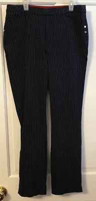 Pantalones de carrera Charter Club azul marino a rayas ajustados para Macys talla 8 Foto 1 de 4