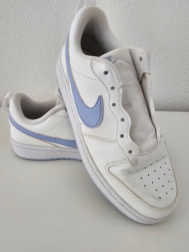 Scarpe Nike Court Borough Low Recraft Summit bianche cobalto giovani 5 anni senza lacci