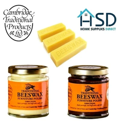 Cambridge Traditional Beeswax Wood Furniture Polish Cream Finest Bees Wax Sticks - Image 1 of 3